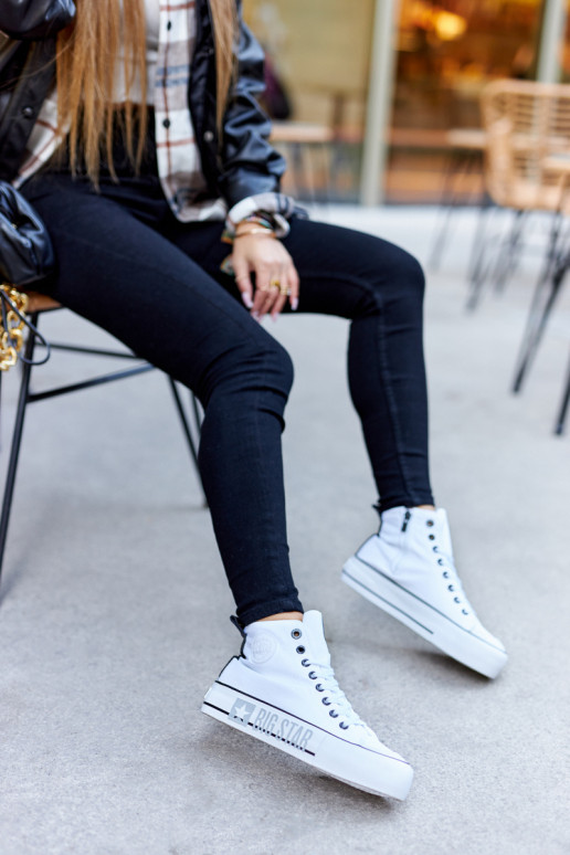 High Sneakers On A Platform Big Star II274014 White