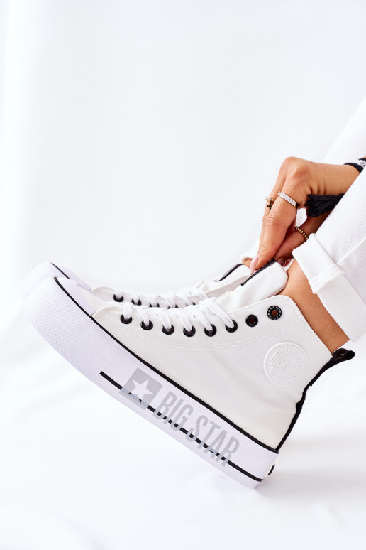 High Sneakers On A Platform Big Star II274014 White