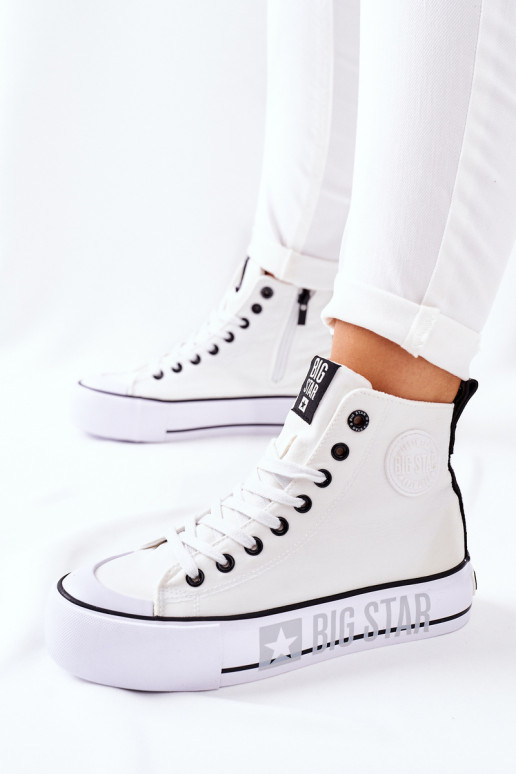 High Sneakers On A Platform Big Star II274014 White
