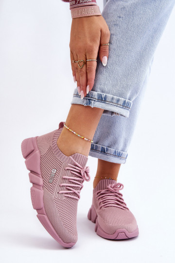 Damskie Lekkie Sneakersy Memory Foam System Big Star JJ274266 Różowe 2