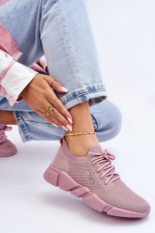 Women's Light Sneakers Memory Foam System Big Star JJ274266 Pink