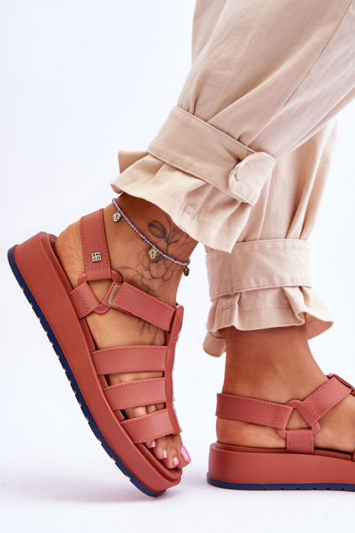 ZAXY Women's Vegan Velcro Sandals JJ285016 Dusty Pink