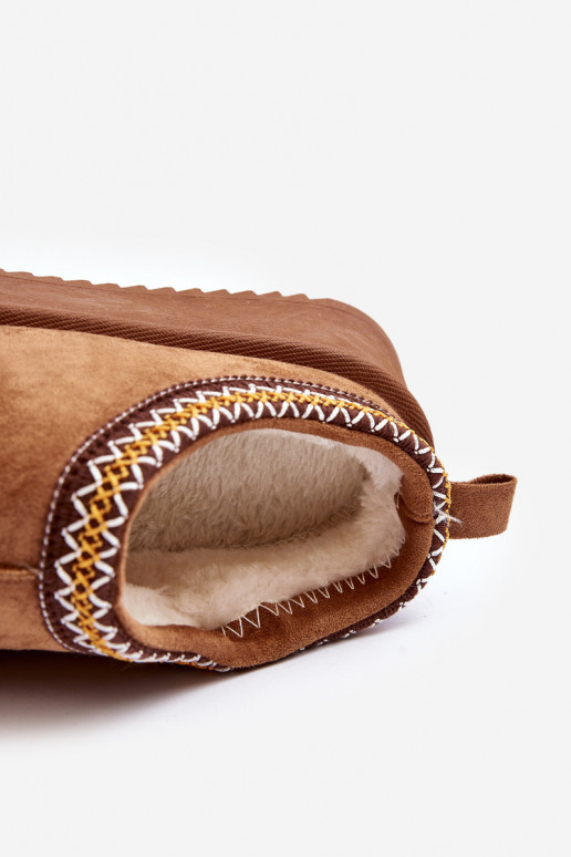 Kapcie Na Grubej PodeszwiewithEko Zamszu Camel Sylva
