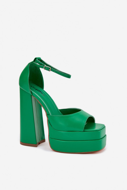 Women's Sandals On Heels And Platform Green Beloria