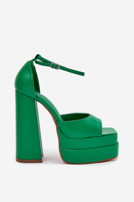 Women's Sandals On Heels And Platform Green Beloria