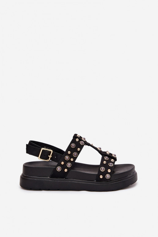 Embellished Women's Platform Sandals Black Mailisa