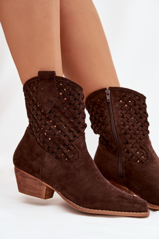 Women's Openwork Heeled Chocolate Ferissa