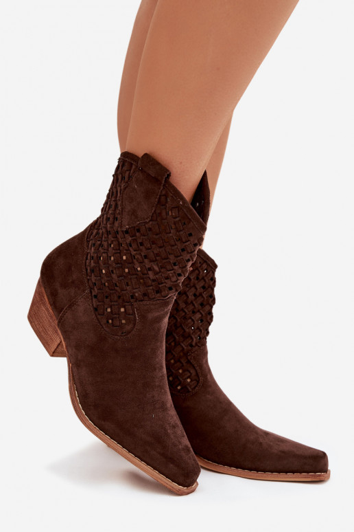 Women's Openwork Heeled Chocolate Ferissa