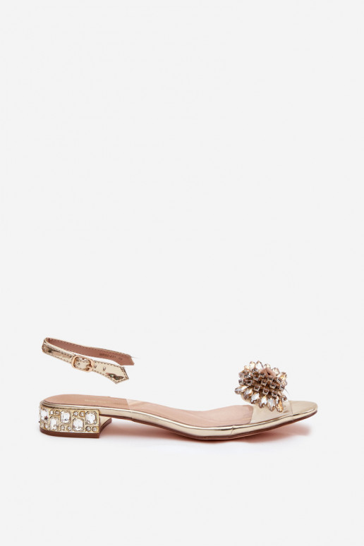 Transparent sandals with bow D&A MR52-231 gold