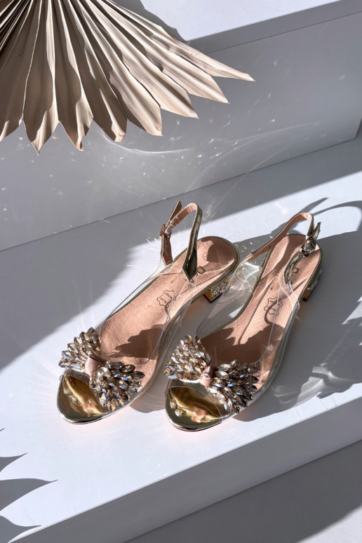 Transparent sandals with bow D&A MR52-231 gold