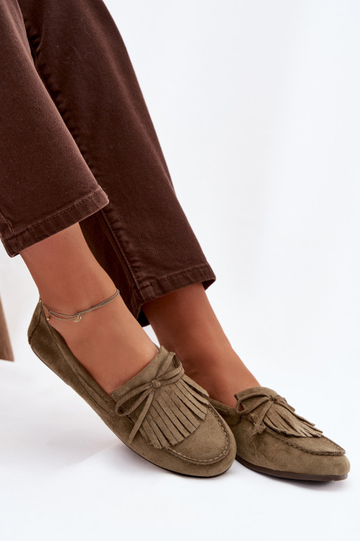 Women's Loafers with Fringes Green Janelisse