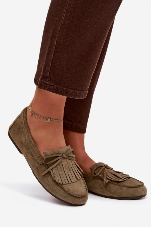 Women's Loafers with Fringes Green Janelisse