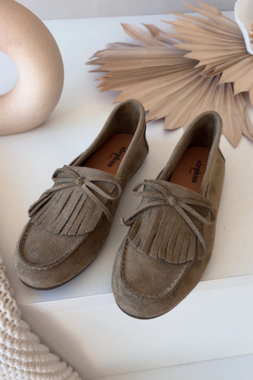 Women's Loafers with Fringes Green Janelisse