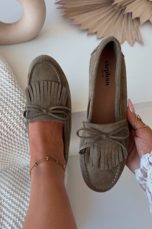 Women's Loafers with Fringes Green Janelisse