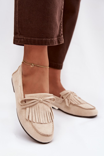 Women's Loafers with Fringes Light Beige Janelisse 2