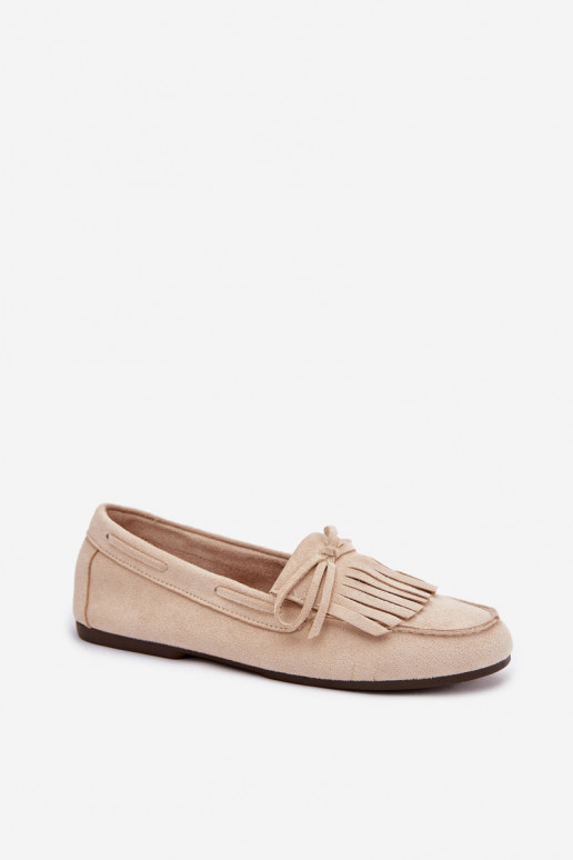 Women's Loafers with Fringes Light Beige Janelisse