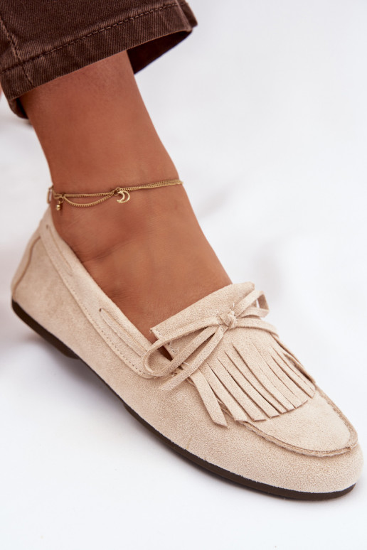 Women's Loafers with Fringes Light Beige Janelisse