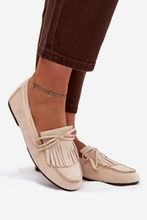 Women's Loafers with Fringes Light Beige Janelisse
