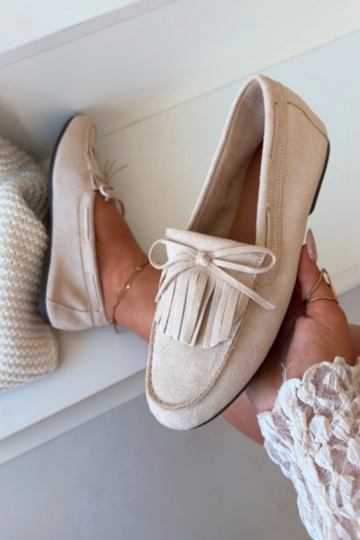 Women's Loafers with Fringes Light Beige Janelisse
