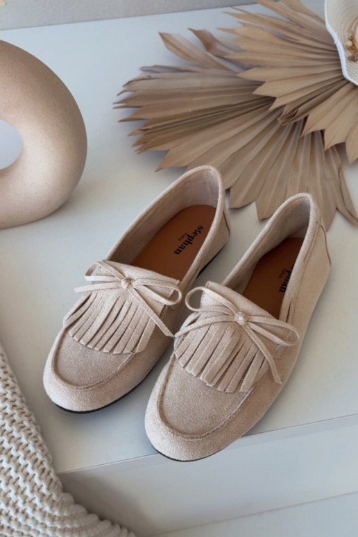 Women's Loafers with Fringes Light Beige Janelisse