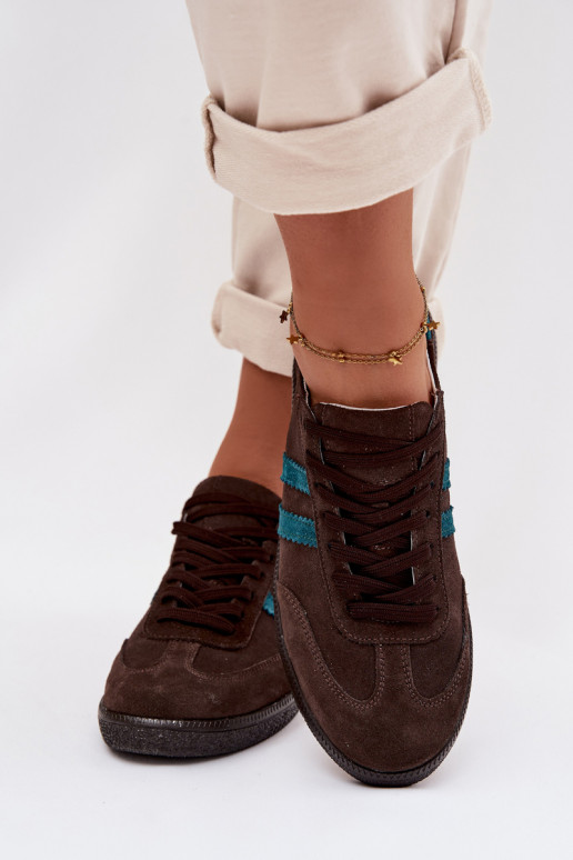 Zazoo N1068 Suede Low Women's Sneakers Chocolate