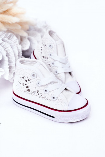 Children's High Sneakers With Lace White Roly-Poly 2
