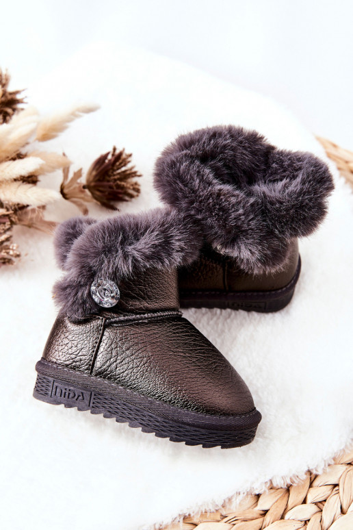 Fleece-lined Snow Boots Grey Bessie