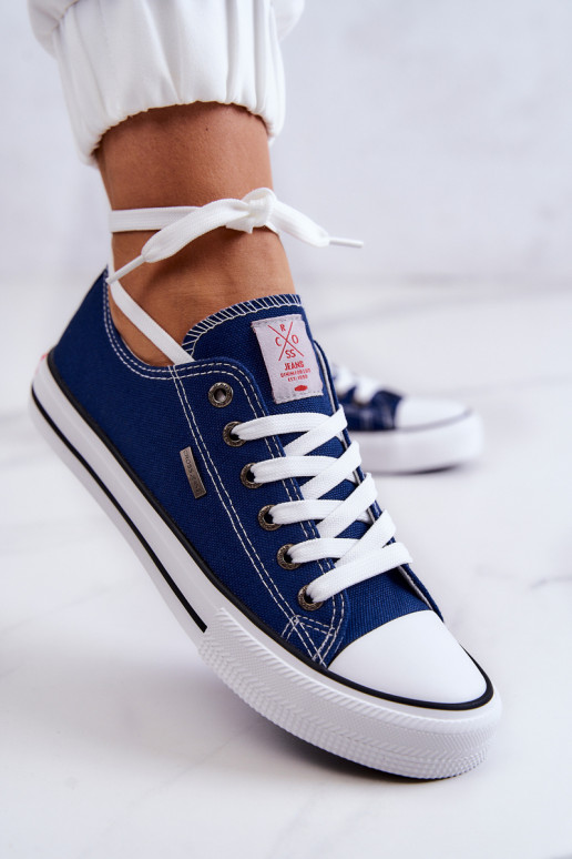 Damskie Klasyczne Trampki Cross Jeans JJ2R4012C Granatowe