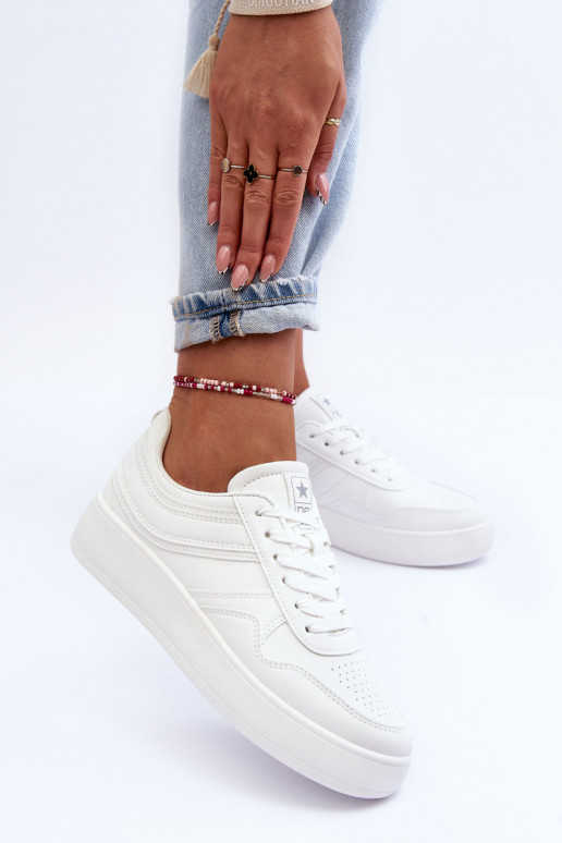 Women's Platform Sports Shoes White Pudina