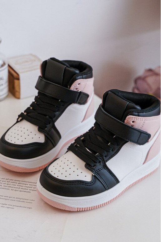 Kids' High Sports Shoes White-Pink Teredite