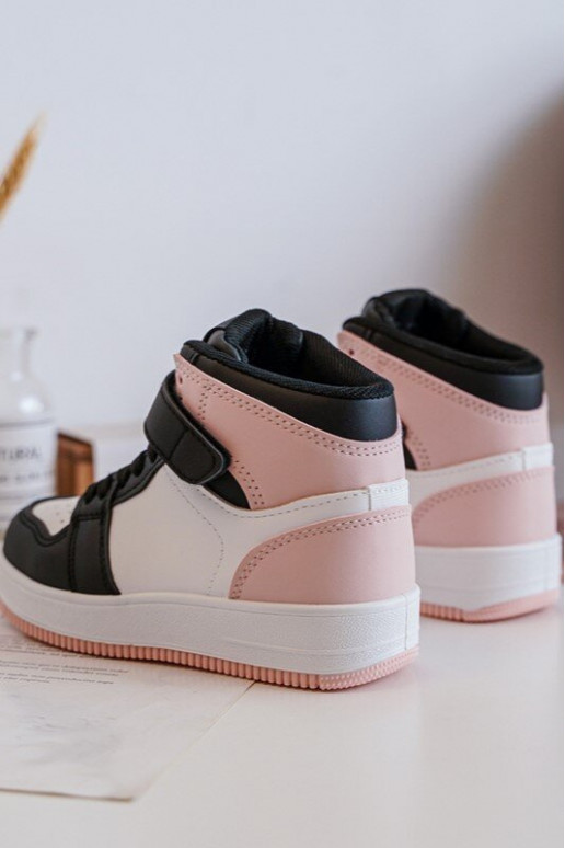 Kids' High Sports Shoes White-Pink Teredite
