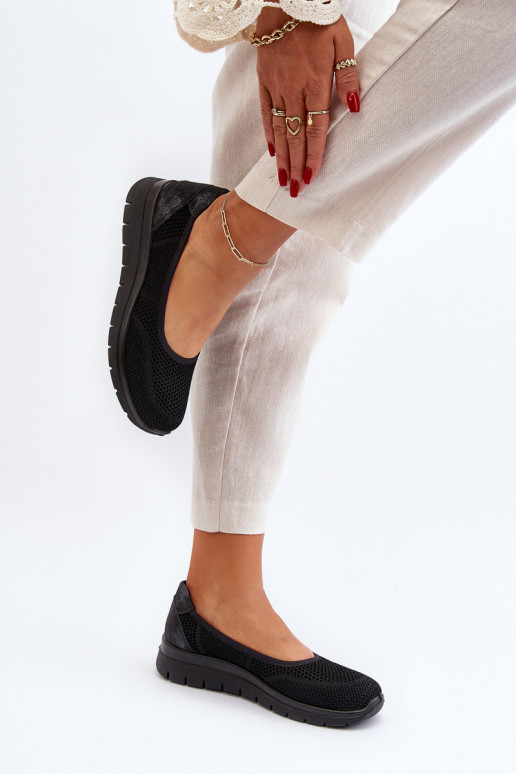 Platform Ballet Flats and Wedges Black Aviaba