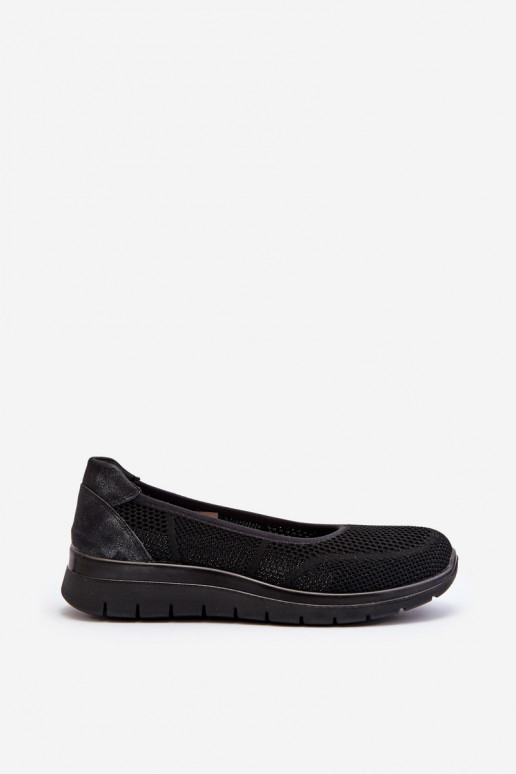 Platform Ballet Flats and Wedges Black Aviaba