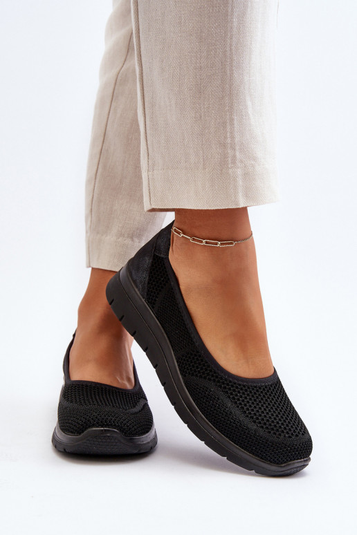 Platform Ballet Flats and Wedges Black Aviaba