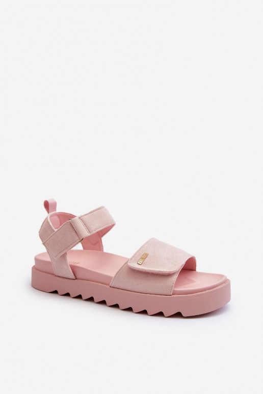 Women's Suede Platform Sandals by Big Star NN274701 Pink