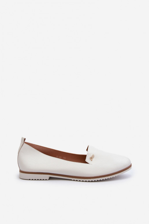 White Women's Flat Moccasins Enzla