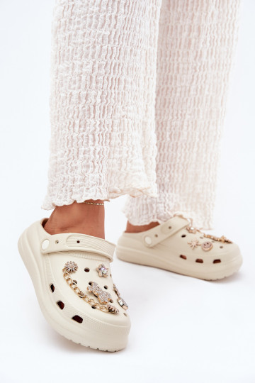 Women's Foam Slippers With Accessories Beige Linaviela 2