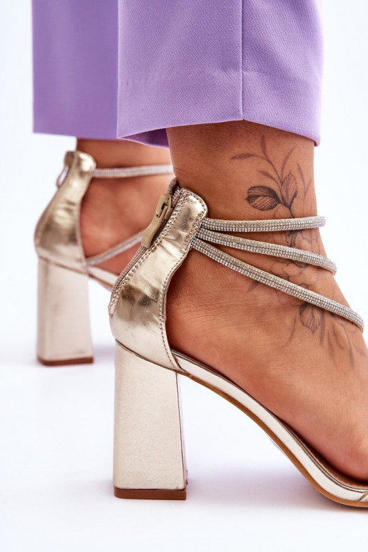 Fashionable Sandals With Zircons gold Carma