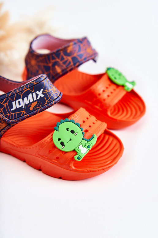 Light Foam Children's Sandals With Velcro Orange Asti