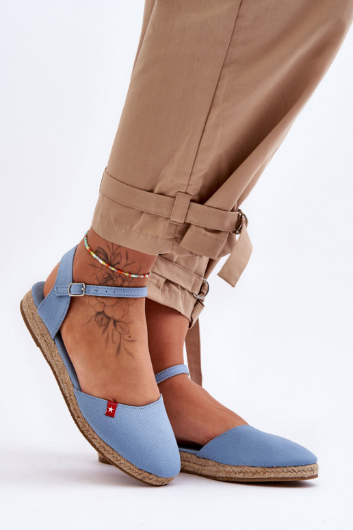 Damskie Espadryle Na Platformie Big Star FF274532 Niebieskie