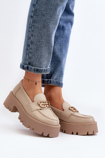 Zazoo 20164 Women's Loafers Made of Natural Leather Beige 2