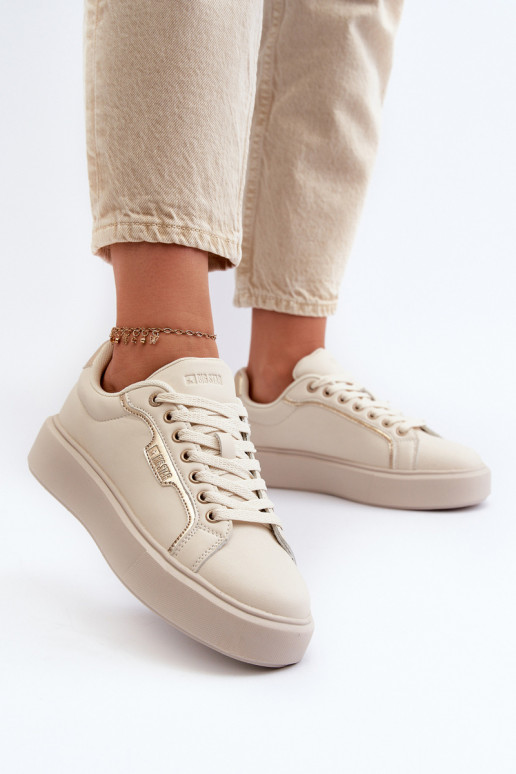 Sneakersy Damskie Big Star NN274334 Memory Foam System Beżowe