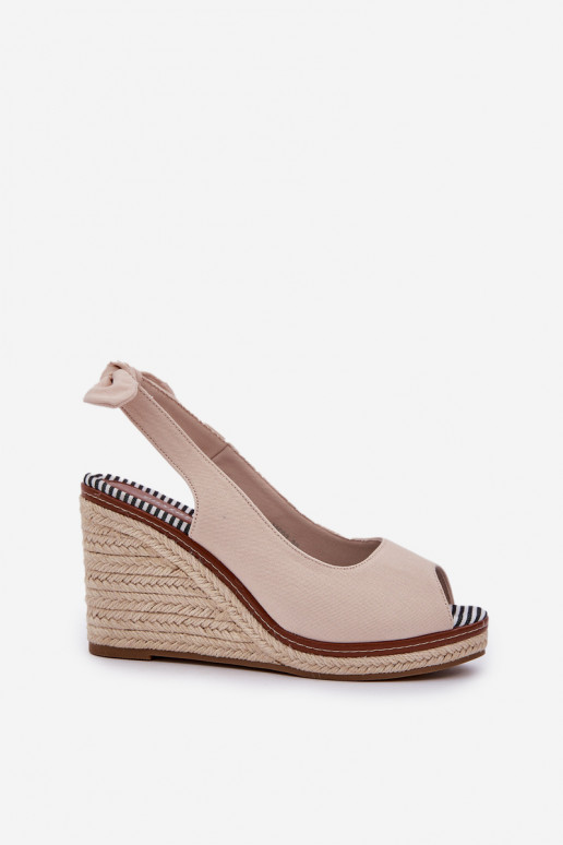 Wedge Sandals With Braiding Beige Nanalis
