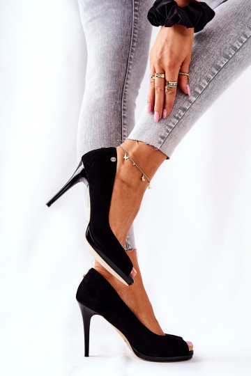 Suede Stilettos Monnari 0490-020 Black