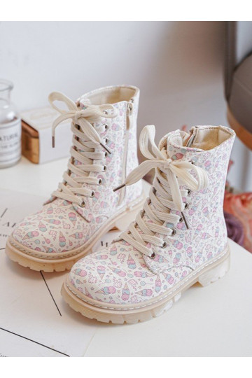 Ocieplane Botki Dziecięce Na Suwak Beżowe Dolida