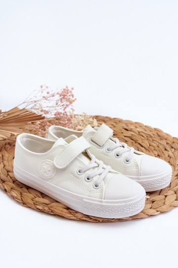 Leather Kids' Sneakers with Velcro White Delmara 2