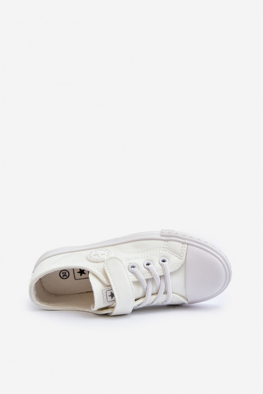 Leather Kids' Sneakers with Velcro White Delmara