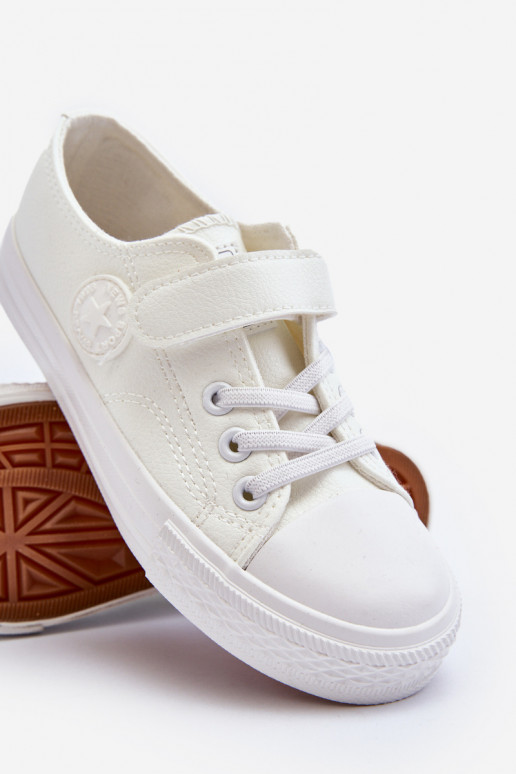 Leather Kids' Sneakers with Velcro White Delmara