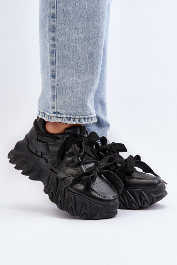 Women's sneakers with chunky sole black Ellerai 2