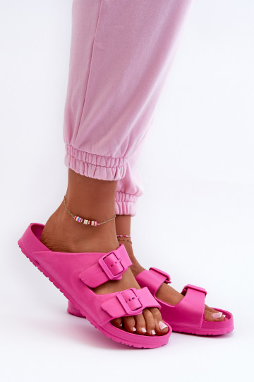 Women's Foam Slippers With Buckles Fuchsia Luciene 2